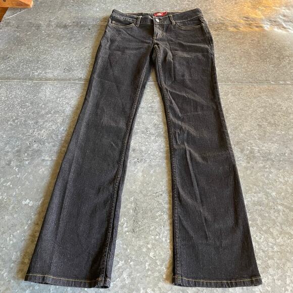 NWT Dickies Girl Vintage Y2K Low Rise Black Denim Flare Bootcut Jeans Juniors 7 - Picture 1 of 15